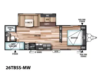 26' RV bunkhouse only 5634 lbs – best deal you’ll find - $10,600 (obo). This trailer is in great con...
