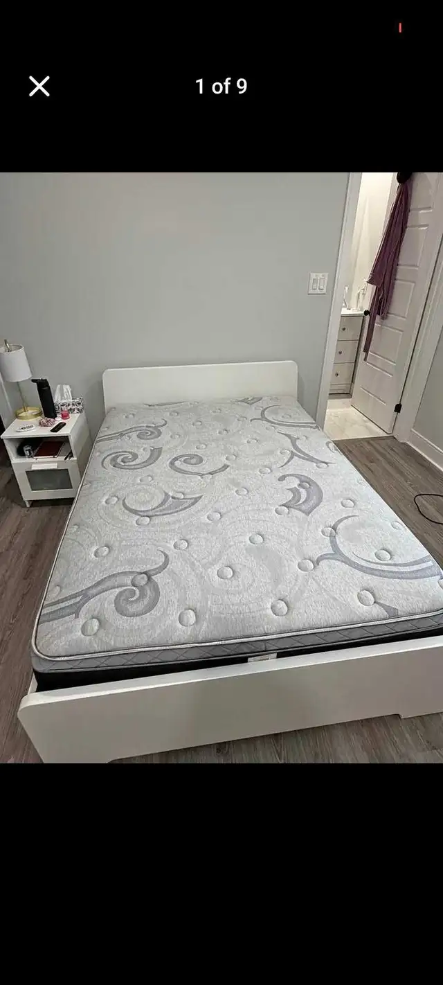 Queen bed and mattress for sale in Beds & Mattresses in Oshawa / Durham Region - Image 2