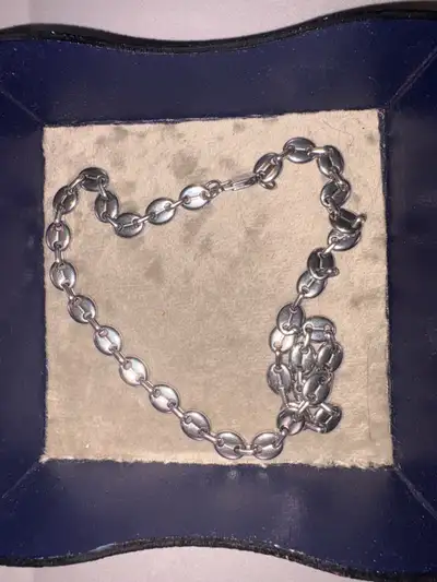 White gold plated gucci link chain, View more