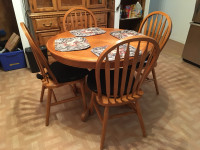 Oak table and 4 chairs.  