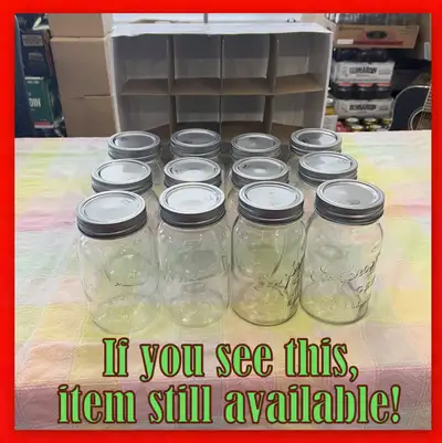 Stunning Set of 1 Dozen Vintage Gem Canning Jars!, View more