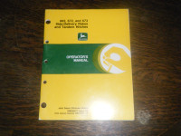 John Deere 662, 672, 673 Side Delivery Rakes Operators Manual