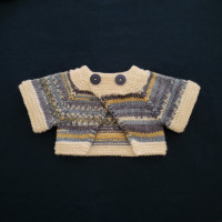 Short-sleeved cropped cardigan (shrug) - BABY - size 3-6M (NEW)