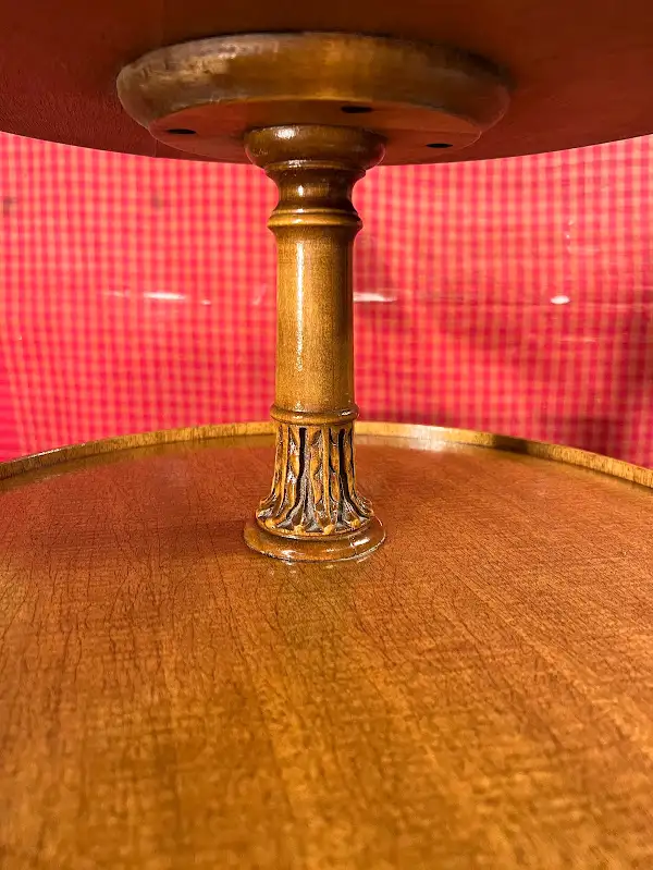 Antique 3-Tier Circular Table Carved Wood Metal Claw Feet63815757283971122