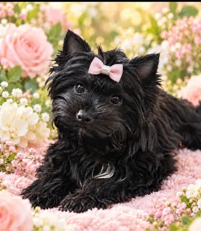 YORKSHIRE TERRIER TINY FEMALE( LOVELY ADULT BLACK YORKIE ), View more