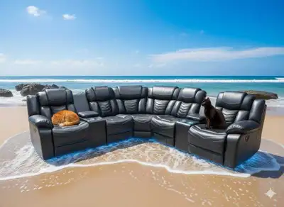 Leather Sectional Reclining Sofa, View more