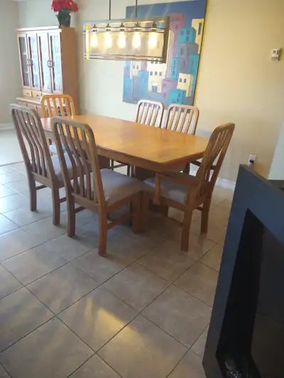 Mobilier de salle à manger 8 morceaux en chêne massif, View more