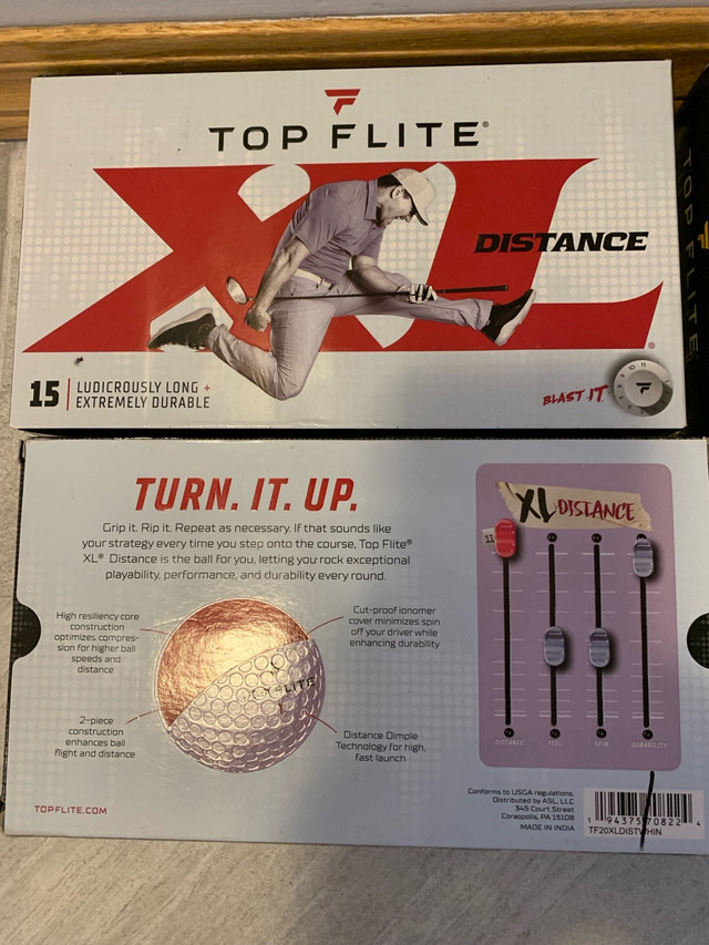 New Top flite xl golf balls 15 per box Have yellow or white in Golf in Edmonton - Image 3