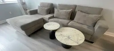 Modern Grey Sectional Sofa with Chaise Lounge – Excellent Condi, View more