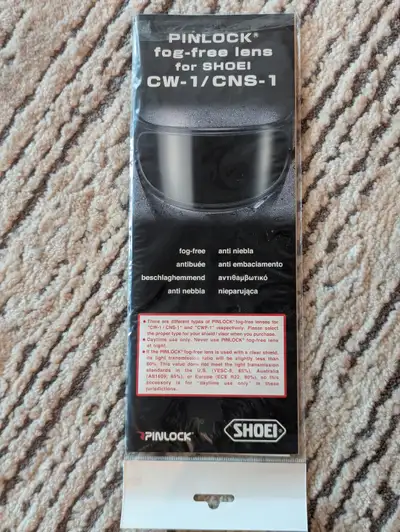 New - never used - came with a Shoei Neotec Pinlock fog-free lens for Shoei lens CW-1 / CNS-1