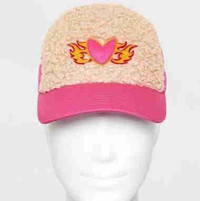 Hot pink faux sherpa cap