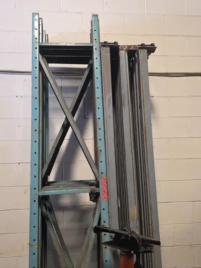 Tire racking Four 8 feet high uprights 20 inch deep 28 xbeams 8 feet long Redi rack