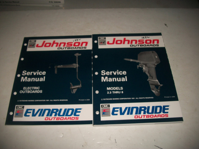 1992-1993 JOHNSON-EVINRUDE SERVICE MANUALS in Boat Parts, Trailers & Accessories in Belleville