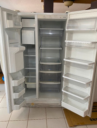White side by side Kenmore fridge