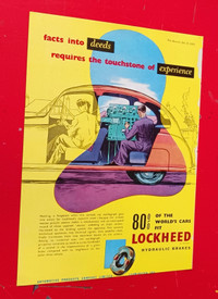 EYE CATCHING 1952 LOCKHEED HYDRAULIC BRAKES VINTAGE BRITISH AD