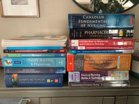 Nursing textbooks (and stethoscope)