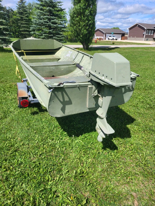 14ft aluminum boat/ motor/ trailer Powerboats & Motorboats Winnipeg
