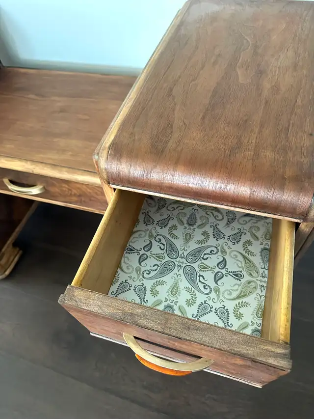 1930s Art Deco Waterfall Child Size Desk / Vanity solid wood in Desks in Oakville / Halton Region - Image 6