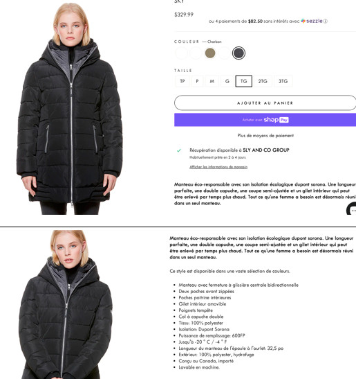 manteau d'hiver OOKPIK noir dans Femmes - Hauts et vêtements d'extérieur  à Longueuil/Rive Sud - Image 2