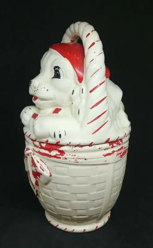 VINTAGE COOKIE JAR - FRENCH POODLE  IN A BASKET - ADORABLE in Arts & Collectibles in Winnipeg - Image 3