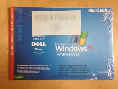 2 brand new pcs of sealed software. $10 each or both for $15. Windows XP Pro installation CD Picture...