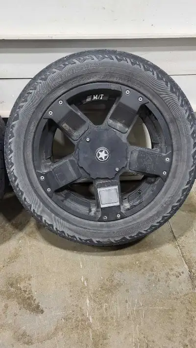 Set of 20 inch offset Mickey Thompson truck rims. Universal 6 bolt pattern. Ford chev dodge etc. Had...