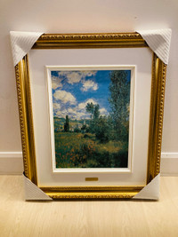 Cadre et toile Claude Monet Paysage Vetheuil Landscape Framed