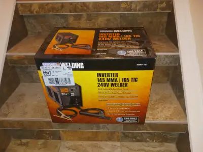TIG and stick welder, in box - 240V Welder works great. Lightweight, easy to move Comes with TIG tor...