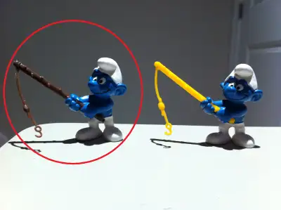 Smurfs - Vintage Angler Smurf (Big Dark Brown Fishing Rod), View more