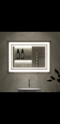 24x32'' LED Bathroom Mirror with Light Dimmable Lighted Vanity M