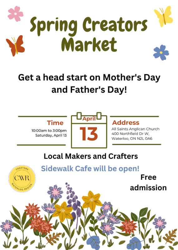 Spring Creators Market in Events in Kitchener / Waterloo