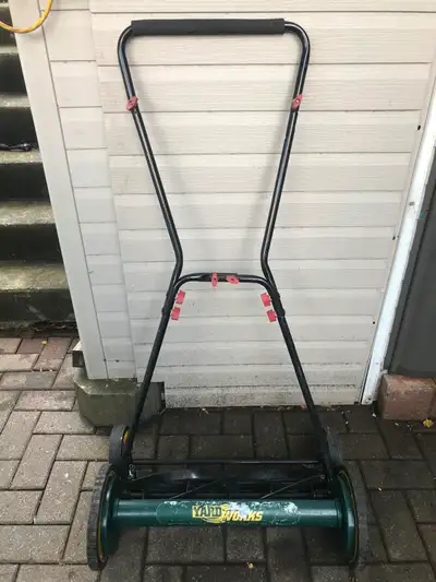 20" Yards Works reel push lawn mover with trailing wheels, View more