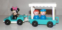 Vintage Fisher Price Little People Car Airport Zoo Tram Trailer
