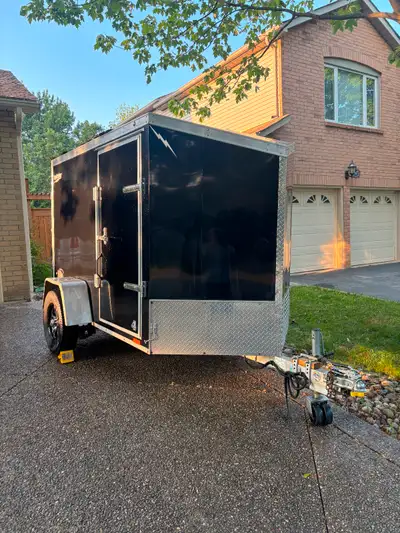 All aluminum cargo trailer 4'7" x 9'6" feet to the nose aluminum 15 inch new tires this year LED lig...