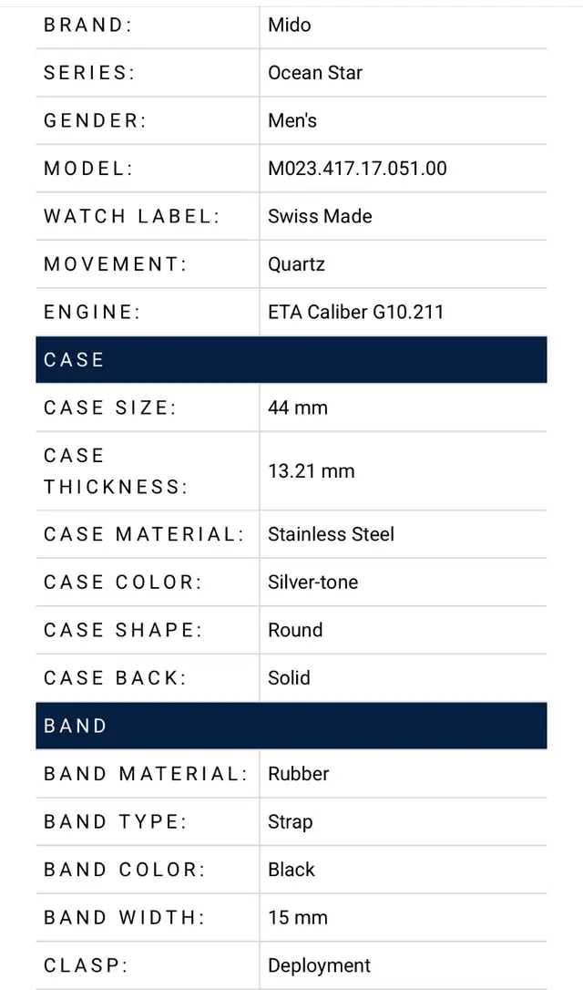 NEW - Mido Ocean Star CaptainChronograph Quartz Men's watch in Jewellery & Watches in Oakville / Halton Region - Image 9