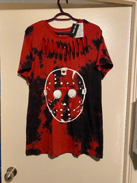 BNWT FRIDAY THE 13TH TIE-DYE SLASHED TEE extra large