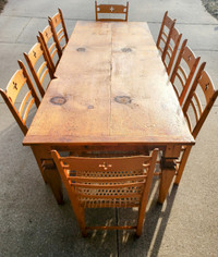 Harvest Table and 10 Cloverleaf Chairs
