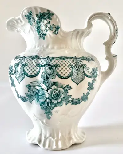Antiquité 1890 Broc à eau victorien en porcelaine. Angleterre, View more