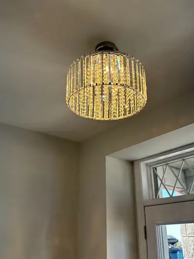 Crystal accent round chandelier, View more