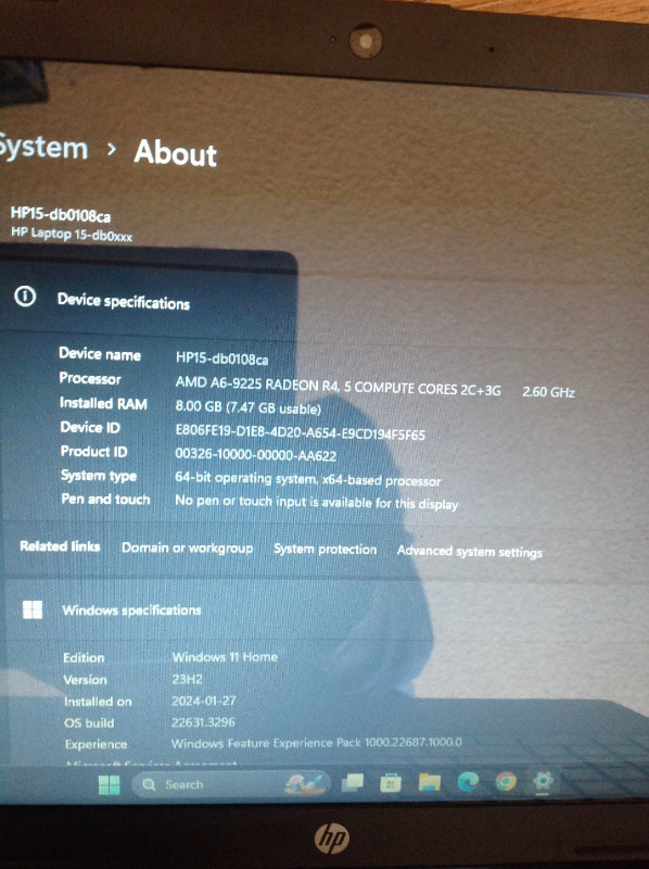 Hp 15" Laptop/Windows 11/8GB RAM dans Portables  à Ville de Régina - Image 3