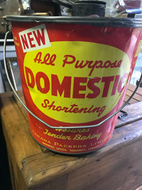 VINTAGE CANADA PACKERS DOMESTIC SHORTENING PAIL 20 LB