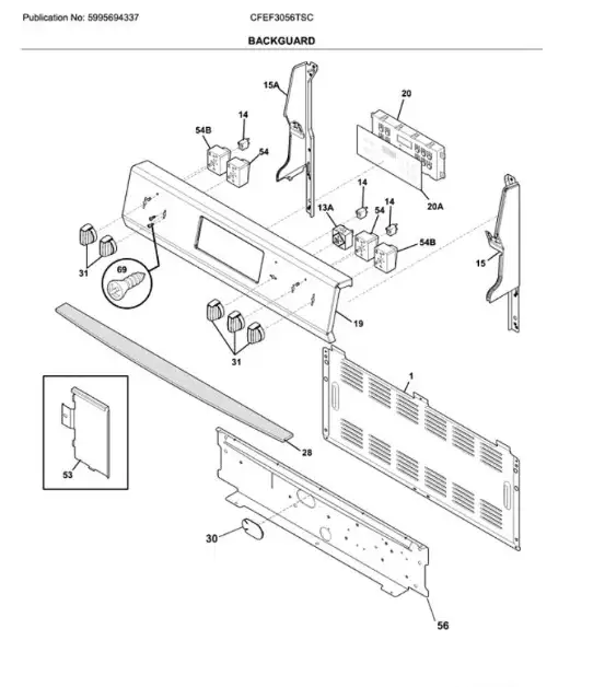 Frigidaire Stainless Stove Backguard Assembly CFEF3056TSC in Stoves, Ovens & Ranges in Mississauga / Peel Region - Image 10