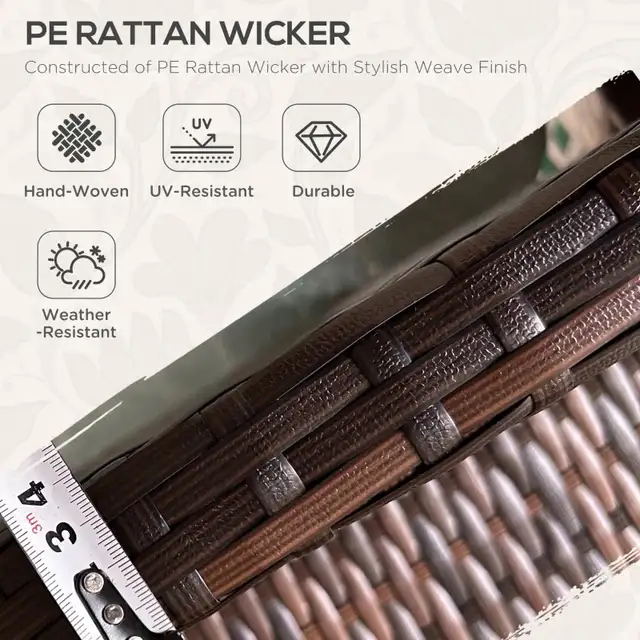  3 Pieces PE Rattan Patio Furniture with Cushions, Outdoor Wicke in Patio & Garden Furniture in Markham / York Region - Image 3