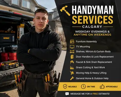 Handyman Services – Calgary Need help with small jobs around the house? I can help with: ✅ Furniture...