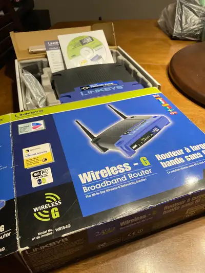 Linksys wireless -G router model WRT54G, View more