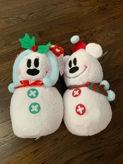 $100/2 New Disney Mickey and Minnie Mouse Snowman Christmas  Gre, View more