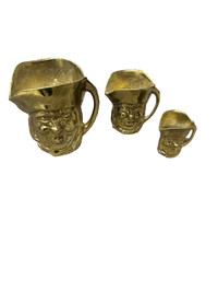  Set of 3 Decorative Brass Decorative Mugs 