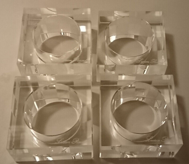 Lucien Piccard Crystal Napkin Ring Set of 4 in Arts & Collectibles in Oshawa / Durham Region - Image 2