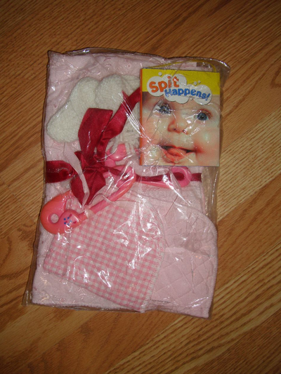 Baby Blanket, Booties & Book Spit Happens - $2, View more