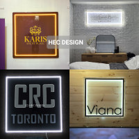CUSTOM BUSINESS SIGNS NEON 3D ACRYLIC METALLIC FOR STORES